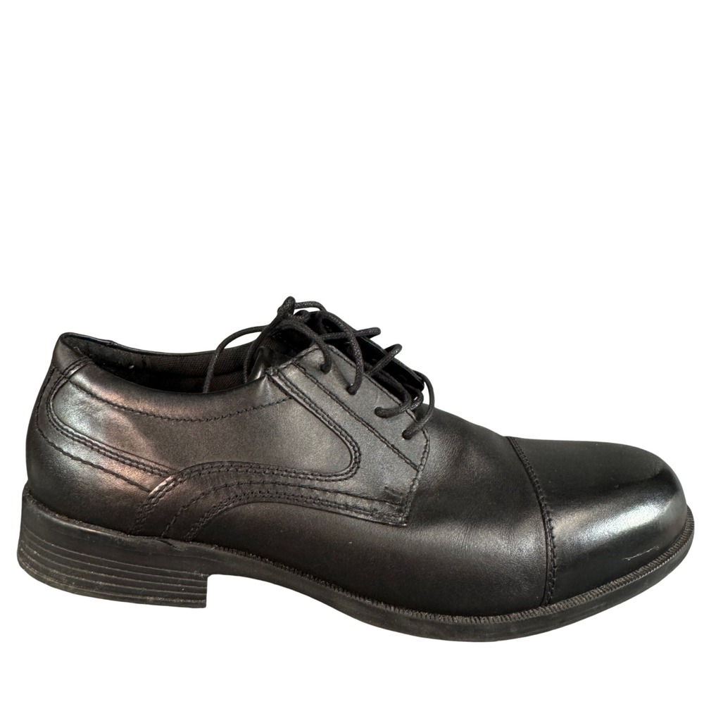 Thom McAn Mens Black Cap Toe Oxford Dress Shoes Size 13M Lace Up Formal Business